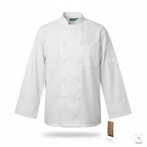 Unisex White Chef Coat Long Sleeve Double Breasted Kitchen Jacket XL